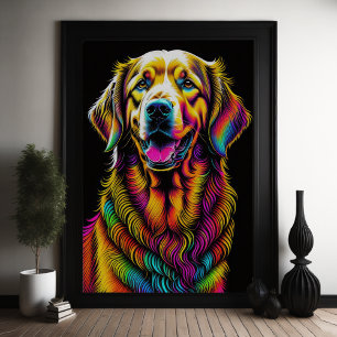 Abstract Colourful Drawing of A Dog 2:3 Poster