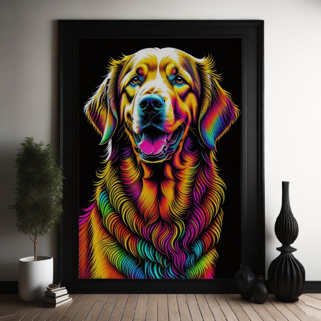 Abstract Colourful Drawing of A Dog  2:3 Poster (Creator Uploaded)