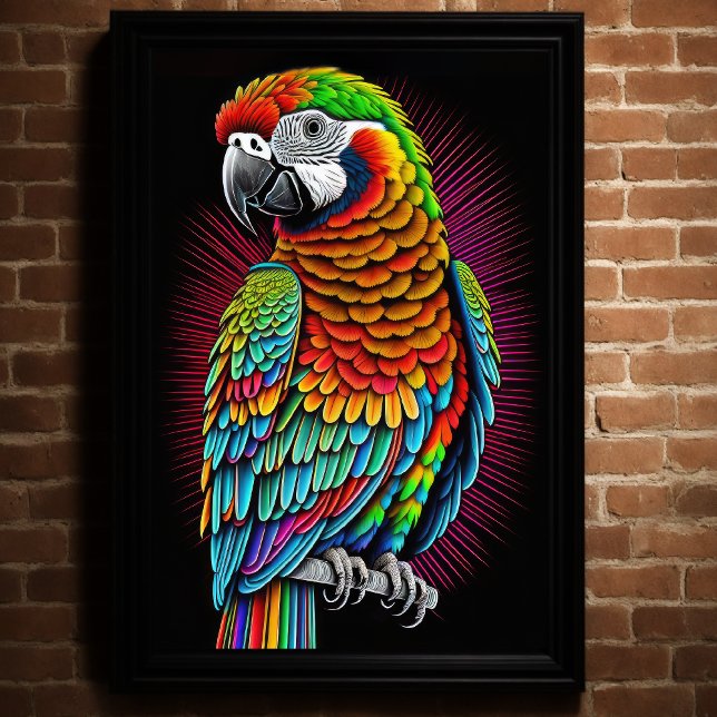 Abstract Colourful Drawing of A Parrot 2:3 Poster (Creator Uploaded)