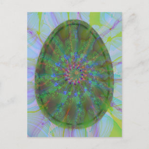Abstract Colourful Egg Elegant Green Blue Purple Holiday Postcard
