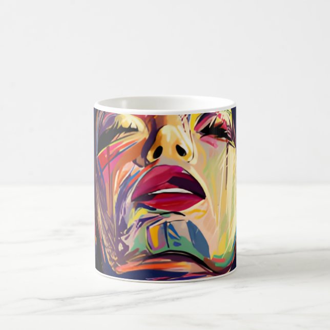 Abstract Colourful Face Coffee Mug (Center)