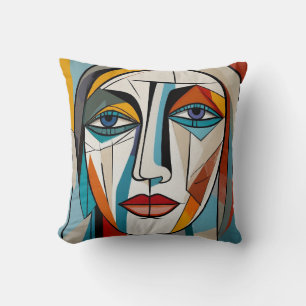 Abstract Colourful Face Cushion