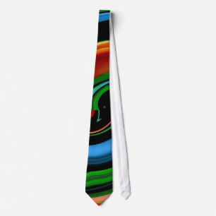 Abstract Colourful Face - Swirls Tie