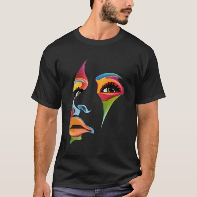 Abstract Colourful Face T-Shirt (Front)