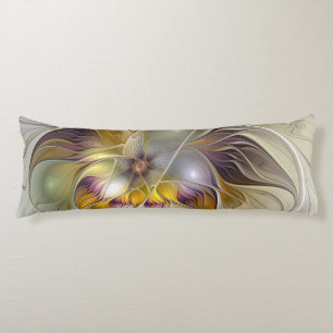 Abstract Colourful Fantasy Flower Fractal Art Body Cushion