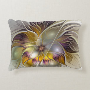 Abstract Colourful Fantasy Flower Fractal Art Decorative Cushion