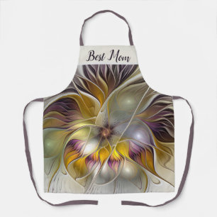 Abstract Colourful Fantasy Flower Fractal Best Mum Apron