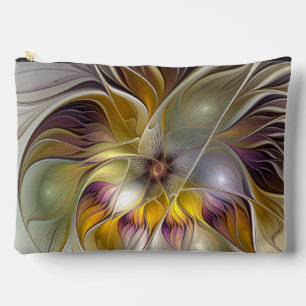 Abstract Colourful Fantasy Flower Modern Fractal Accessory Pouch