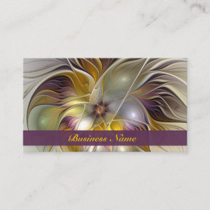 Abstract Colourful Fantasy Flower Modern Fractal Business Card