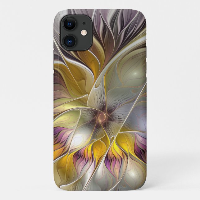 Abstract Colourful Fantasy Flower Modern Fractal Case-Mate iPhone Case (Back)
