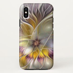 Abstract Colourful Fantasy Flower Modern Fractal iPhone XS Case