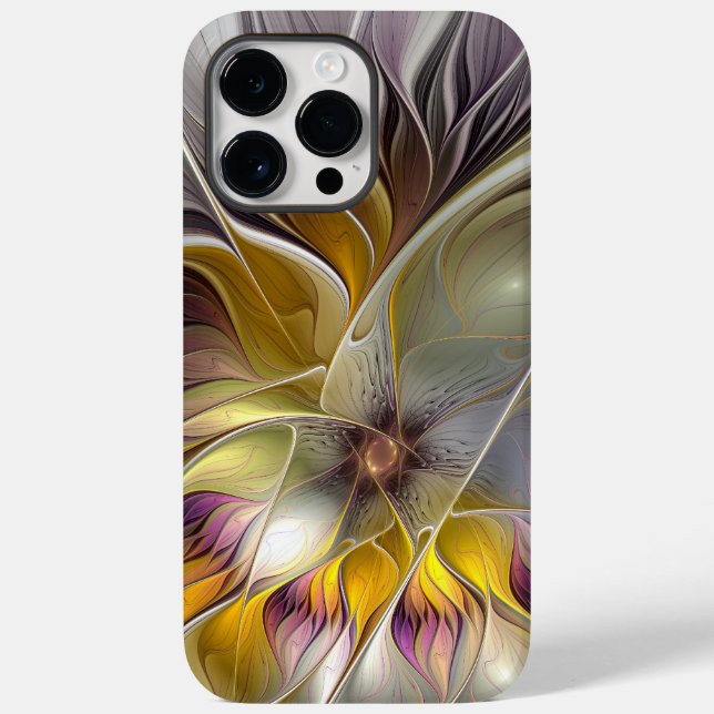 Abstract Colourful Fantasy Flower Modern Fractal Case-Mate iPhone Case (Back)
