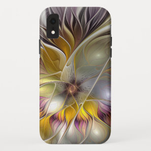 Abstract Colourful Fantasy Flower Modern Fractal iPhone XR Case