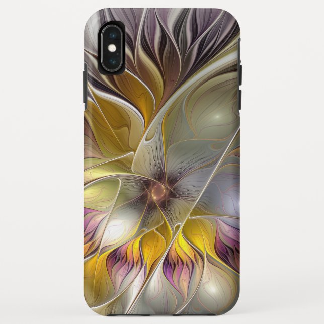 Abstract Colourful Fantasy Flower Modern Fractal Case-Mate iPhone Case (Back)