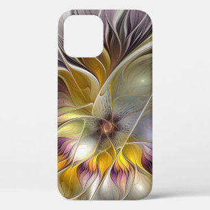 Abstract Colourful Fantasy Flower Modern Fractal iPhone 12 Case