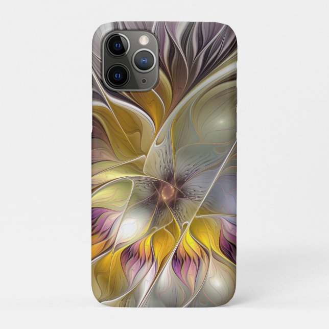 Abstract Colourful Fantasy Flower Modern Fractal Case-Mate iPhone Case (Back)