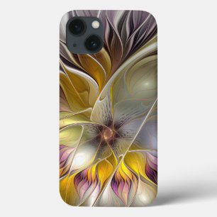 Abstract Colourful Fantasy Flower Modern Fractal iPhone 13 Case