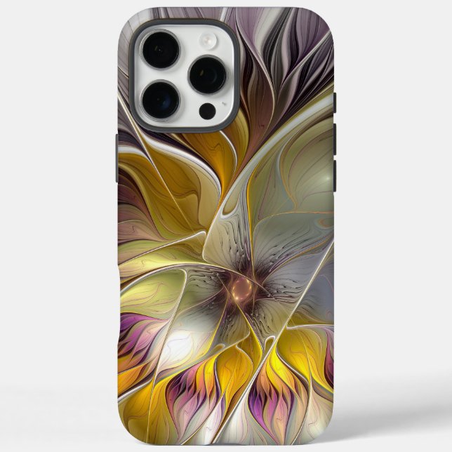 Abstract Colourful Fantasy Flower Modern Fractal Case-Mate iPhone Case (Back)