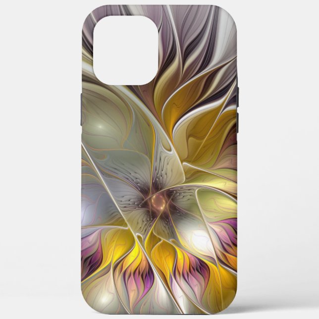 Abstract Colourful Fantasy Flower Modern Fractal Case-Mate iPhone Case (Back)