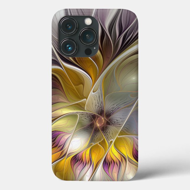 Abstract Colourful Fantasy Flower Modern Fractal Case-Mate iPhone Case (Back)