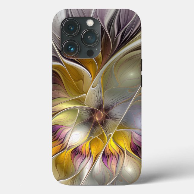 Abstract Colourful Fantasy Flower Modern Fractal Case-Mate iPhone Case (Back)