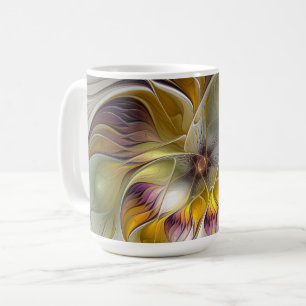 Abstract Colourful Fantasy Flower Modern Fractal Coffee Mug
