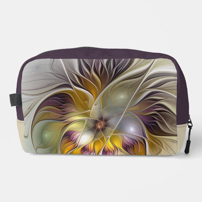 Abstract Colourful Fantasy Flower Modern Fractal Dopp Kit (Front)