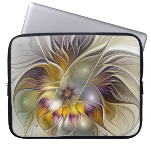 Abstract Colourful Fantasy Flower Modern Fractal Laptop Sleeve