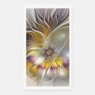 Abstract Colourful Fantasy Flower Modern Fractal Napkin