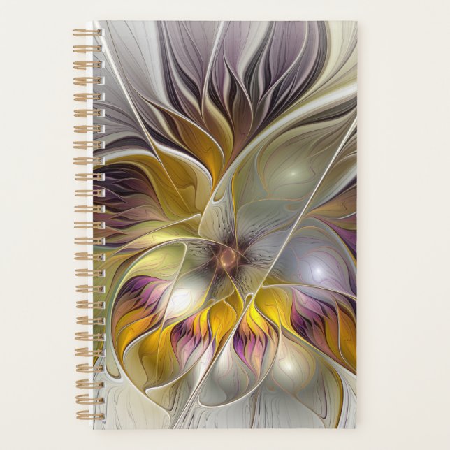 Abstract Colourful Fantasy Flower Modern Fractal Planner (Front)