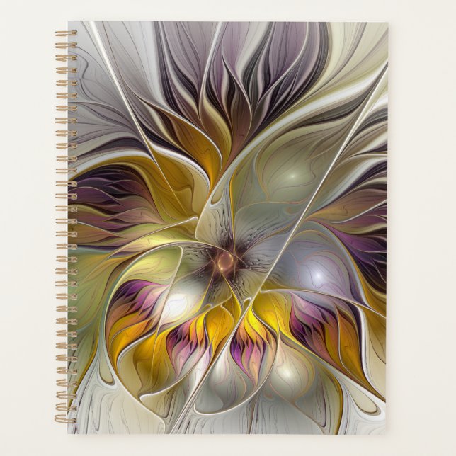 Abstract Colourful Fantasy Flower Modern Fractal Planner (Front)