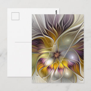 Abstract Colourful Fantasy Flower Modern Fractal Postcard