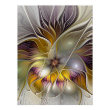 Abstract Colourful Fantasy Flower Modern Fractal