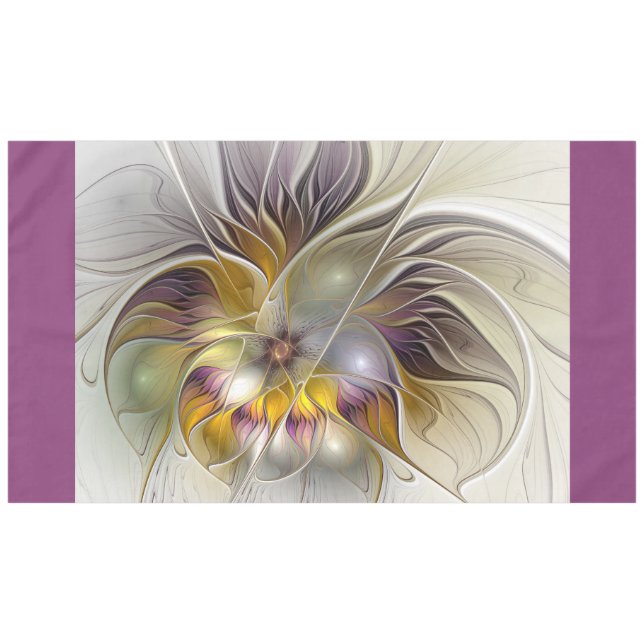 Abstract Colourful Fantasy Flower Modern Fractal Tablecloth (Front (Horizontal))