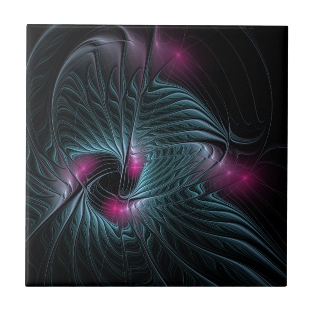Abstract Colourful Fantasy Fractal   Ceramic Tile (Front)