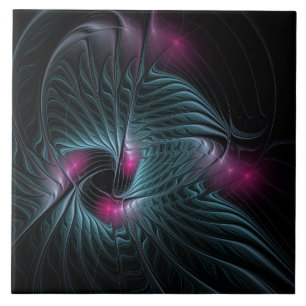 Abstract Colourful Fantasy Fractal Ceramic Tile