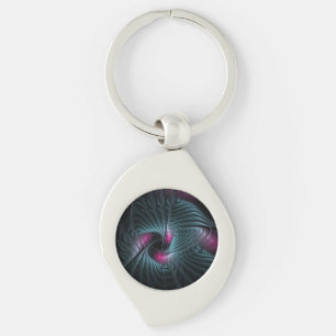 Abstract Colourful Fantasy Fractal Key Ring