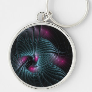 Abstract Colourful Fantasy Fractal  Key Ring