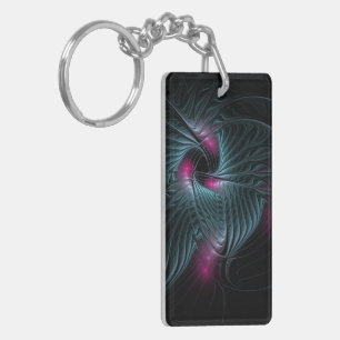 Abstract Colourful Fantasy Fractal Key Ring