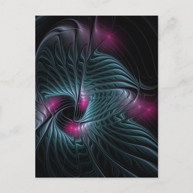 Abstract Colourful Fantasy Fractal Postcard (Front)