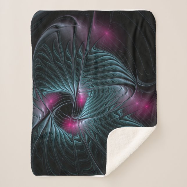 Abstract Colourful Fantasy Fractal Sherpa Blanket (Front)