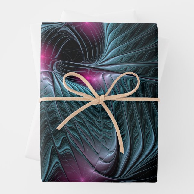 Abstract Colourful Fantasy Fractal  Wrapping Paper Sheet (In situ)