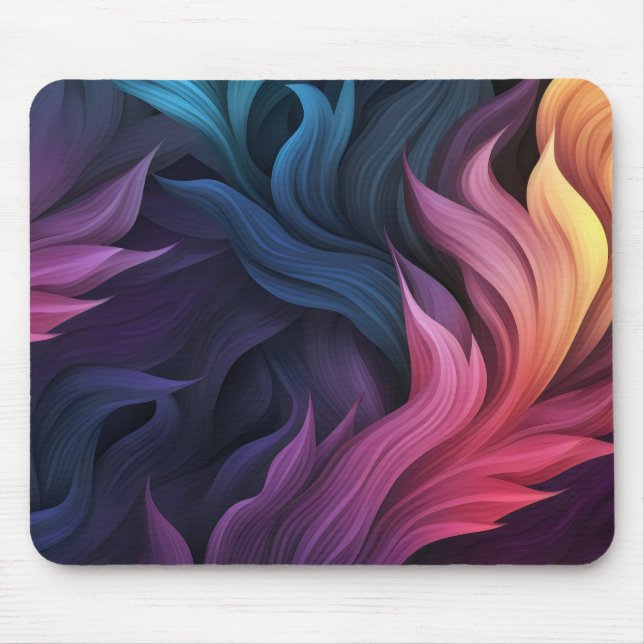 Abstract Colourful Feathers Mouse Pad (Front)