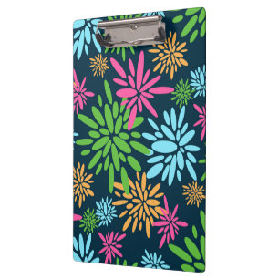 Abstract Colourful Fireworks Flowers Clipboard