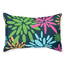 Abstract Colourful Fireworks Flowers Dog Bed