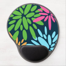 Abstract Colourful Fireworks Flowers Gel Mousepad