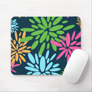 Abstract Colourful Fireworks Flowers Mousepad