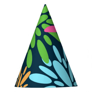 Abstract Colourful Fireworks Flowers Party Hat