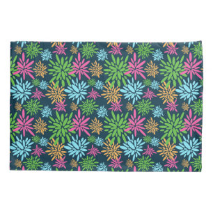 Abstract Colourful Fireworks Flowers Pillowcase
