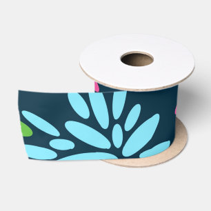 Abstract Colourful Fireworks Flowers Ribbon Satin Ribbon